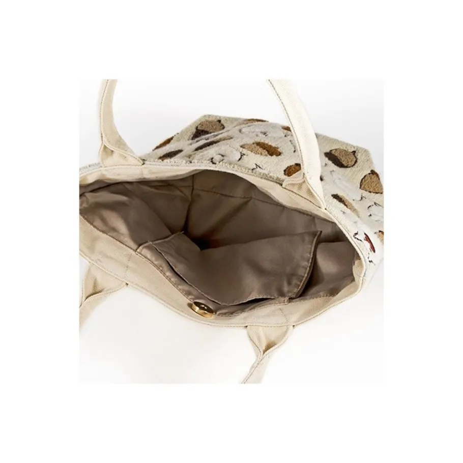 Maison Ghibli Beige Embroidered Bag Totoro Hazelnut - My Neighbor Totoro Sale