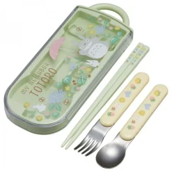Maison Ghibli Chopsticks Spoon Fork Box Set Totoro Holding Umbrella - My Neighbor T Hot
