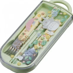 Maison Ghibli Chopsticks Spoon Fork Box Set Totoro Holding Umbrella - My Neighbor T Hot