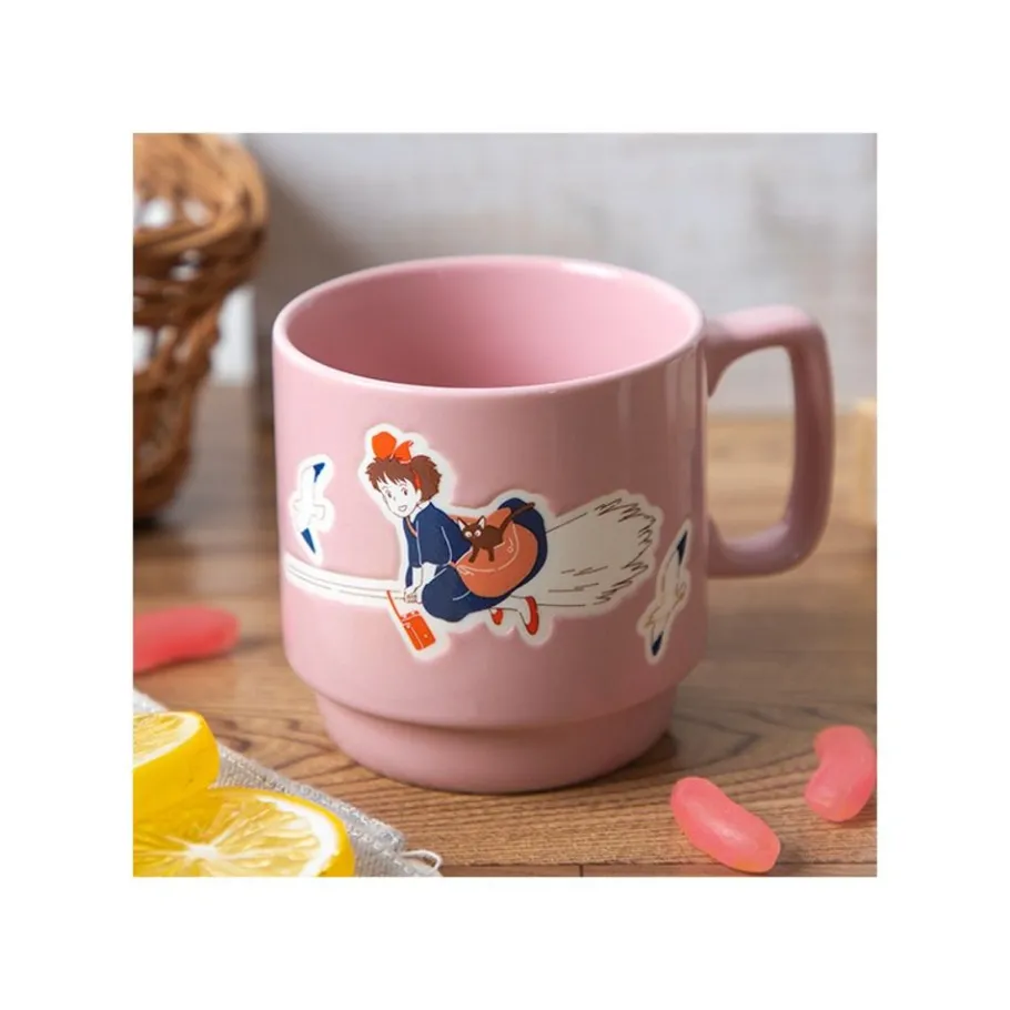 Maison Ghibli Coloful Embossed Mug Kiki On Her Broom - Kiki'S Delivery Service Best