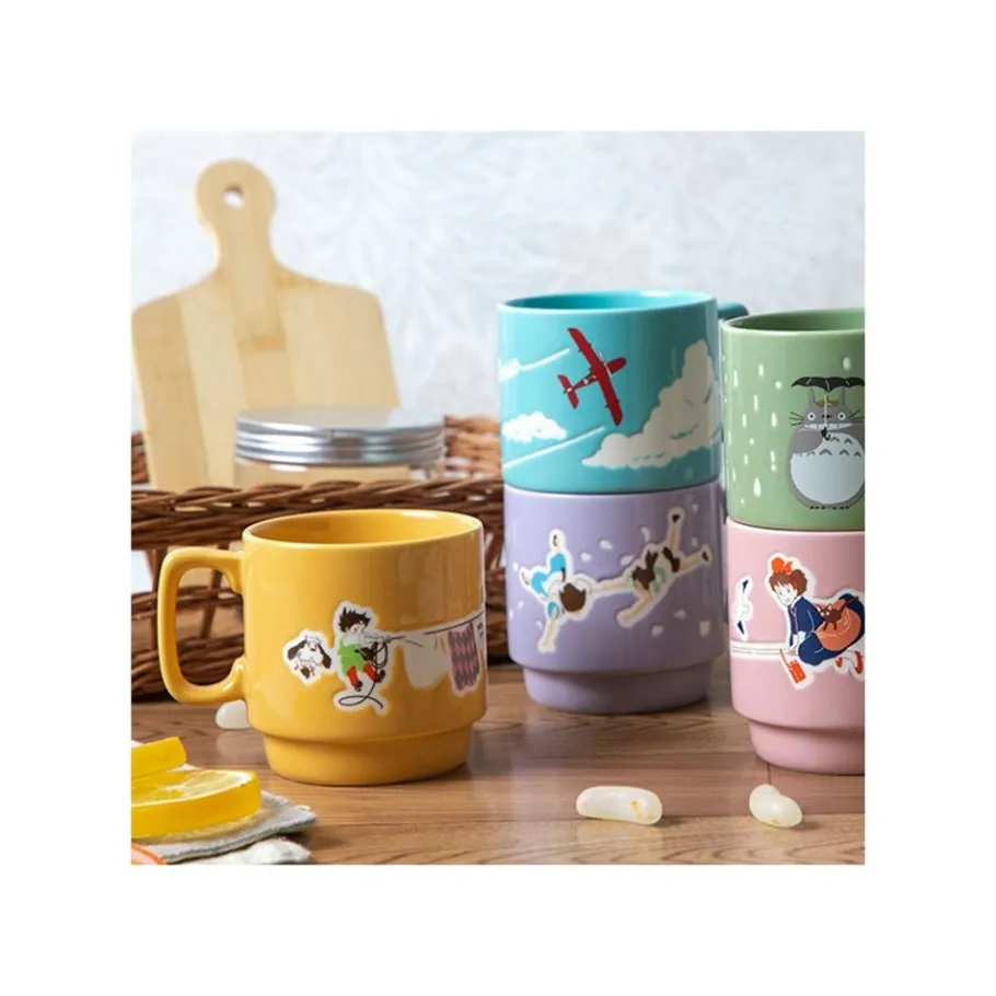 Maison Ghibli Coloful Embossed Mug Totoro Holding Umbrella - My Neighbor Totoro Best