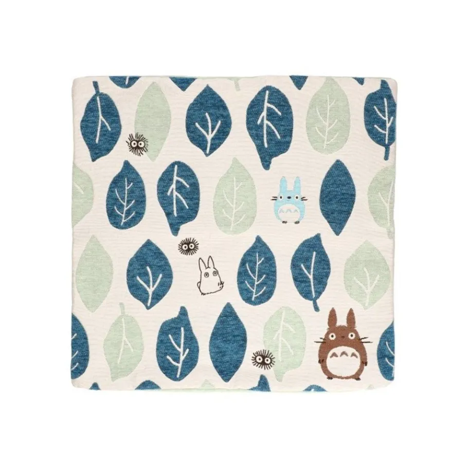 Maison Ghibli Cushion Big Totoro Blue & Green Leaves 45X45 Cm - My Neighbour Totoro Discount