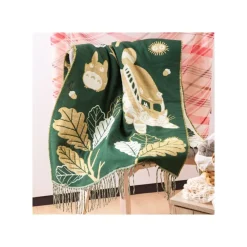 Maison Ghibli Dark Green Stole Oak Leaves - My Neighbor Totoro