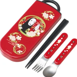 Maison Ghibli Dark Red Set Chopsticks Spoon Fork No Face - Spirited Away Online