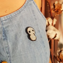 Maison Ghibli Embroidered Jewel Brooch Seated Kodama - Princess Mononoke Clearance