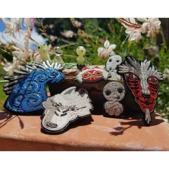 Maison Ghibli Embroidered Jewel Brooch Walking Kodama - Princess Mononoke New