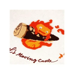 Maison Ghibli Embroidery Canvas Tote Bag Calcifer In A Hurry - Howl'S Moving Castle Outlet