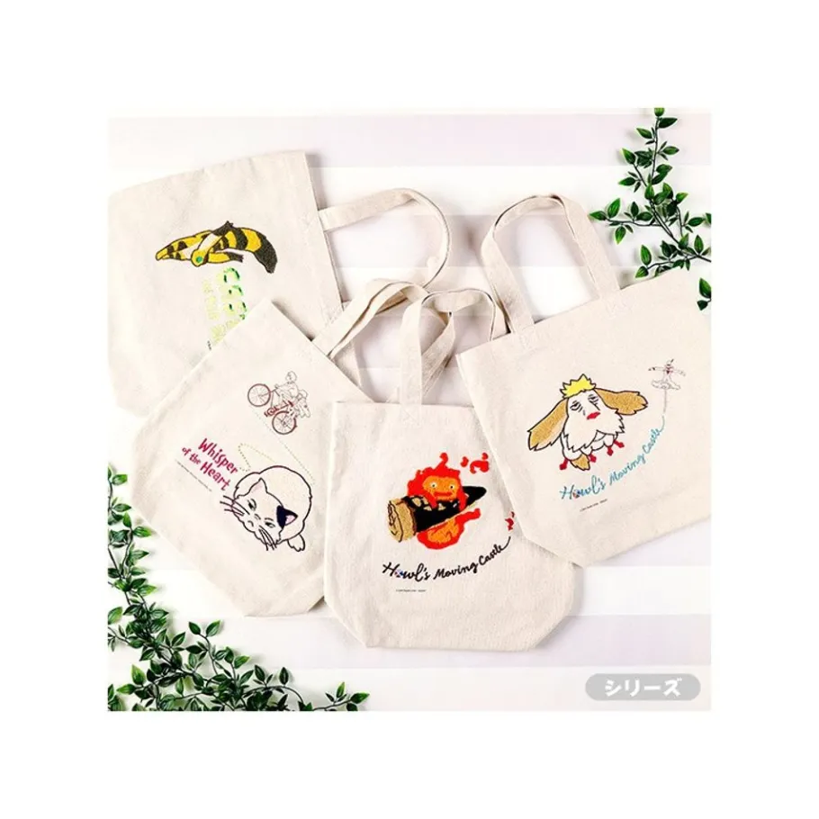 Maison Ghibli Embroidery Canvas Tote Bag Silent World - Castle In The Sky