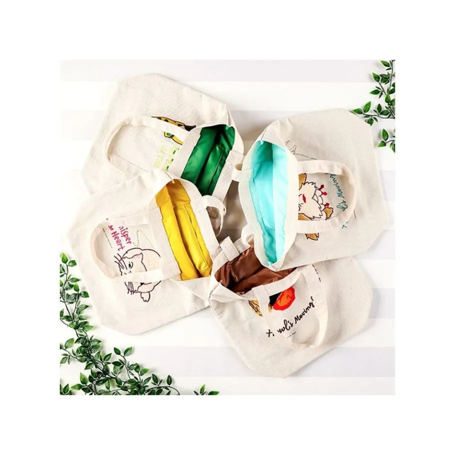 Maison Ghibli Embroidery Canvas Tote Bag The Path Of Twos - Whisper Of The Heart Outlet