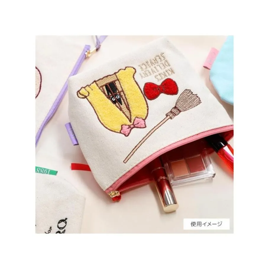 Maison Ghibli Embroidery Pouch Calcifer - Howl'S Moving Castle New