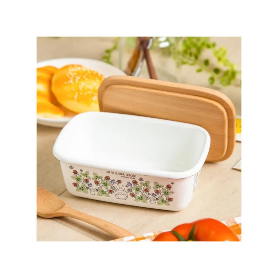Maison Ghibli Enamel Butter Dish With Wooden Lid Soot Sprites 500Ml - My Neighbor T Online