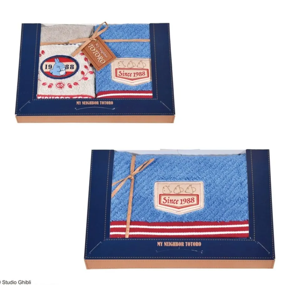 Maison Ghibli Gift Box 3 Towels Denim Stitching - My Neighbor Totoro Sale
