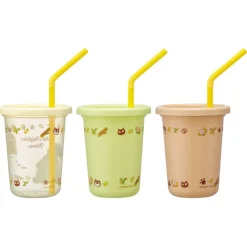 Maison Ghibli 3 Glasses With Straw Set - My Neighbor Totoro Best