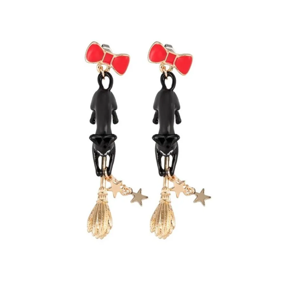 Maison Ghibli Jiji With Broom Pierced Earrings - Kiki'S Delivery Service Clearance