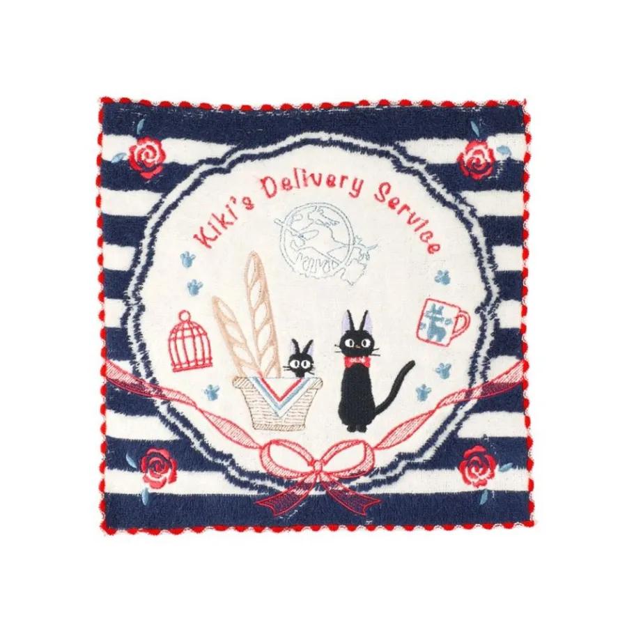 Maison Ghibli Mini Towel Navy Blue Striped 25X25 - Kiki'S Delivery Service Hot