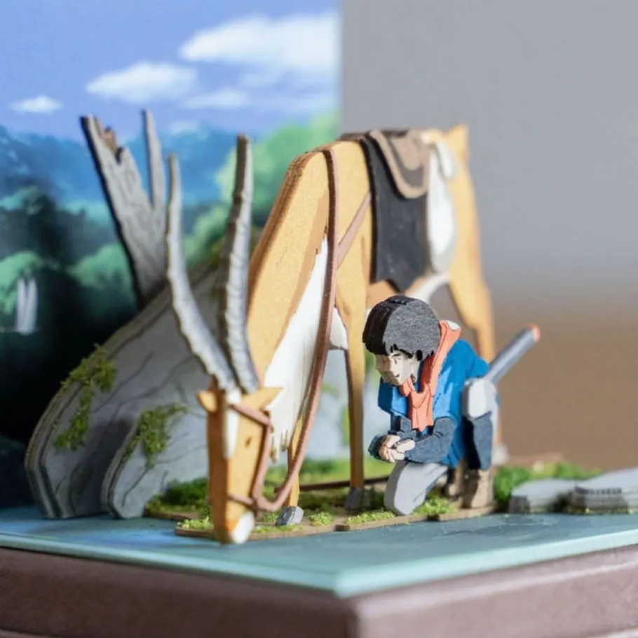 Maison Ghibli Paper Craft Ashitaka Et Yakul - Princess Mononoke Online