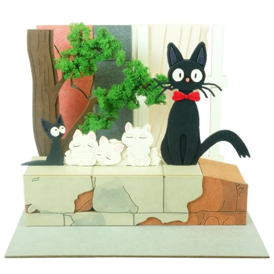 Maison Ghibli Paper Craft Jiji And Kittens - Kiki'S Delivery Service New