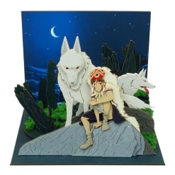 Maison Ghibli Paper Craft San And Moro Under The Moon - Princess Mononoke Online