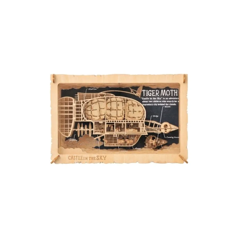 Maison Ghibli Paper Theater Wood Style Tiger Moth - Castle In The Sky Best