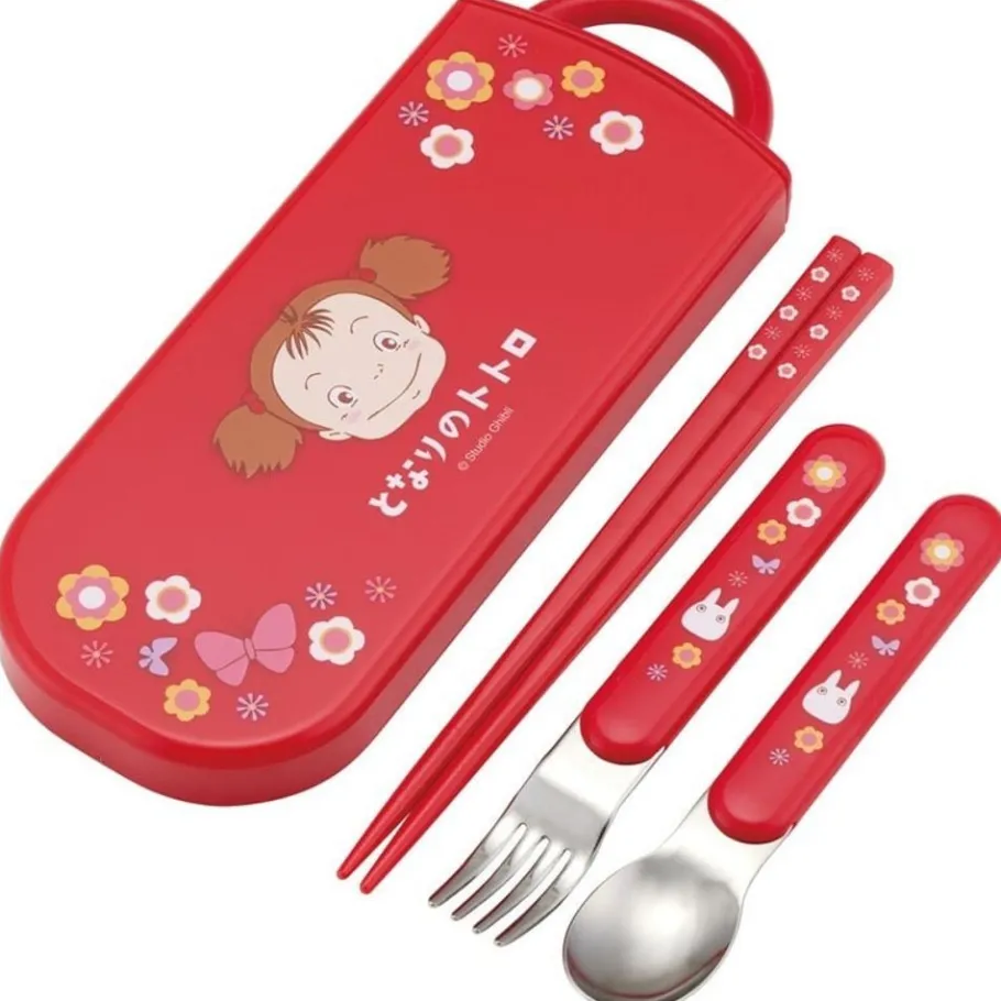 Maison Ghibli Set Chopsticks Spoon Fork Mei Red - My Neighbor Totoro Sale