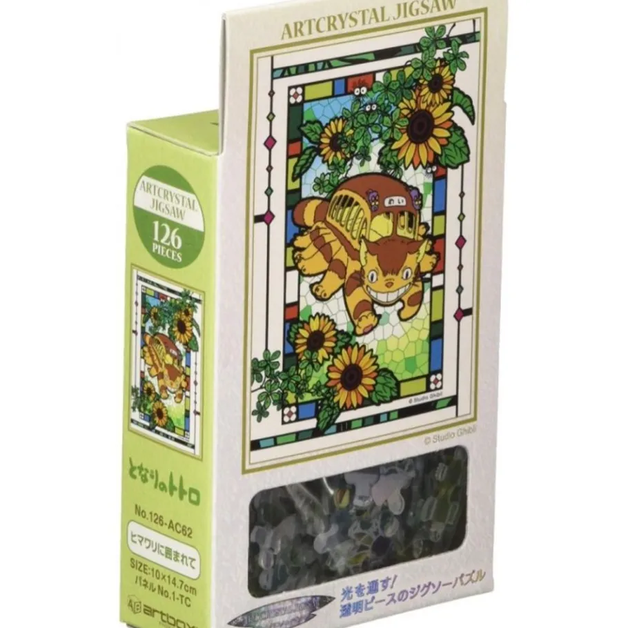 Maison Ghibli Stained Glass Puzzle 126P Catbus And Sunflowers - My Neighbor Totoro Clearance