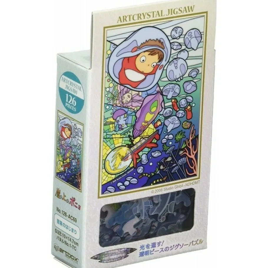 Maison Ghibli Stained Glass Puzzle 126P Ponyo Under The Sea - Ponyo On The Cliff New