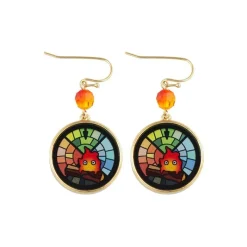 Maison Ghibli Stained Glass Series-Pierced Earrings Calcifer -Howl'S Moving Castle Hot
