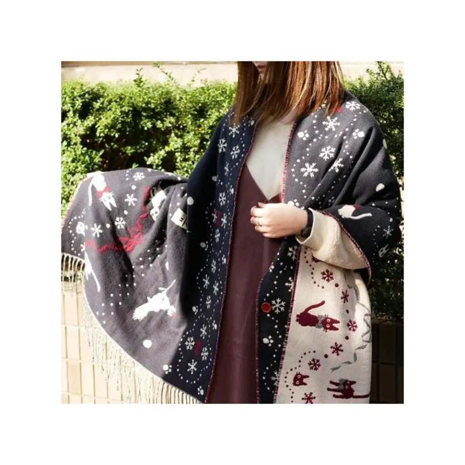Maison Ghibli Stole With Button Kiki Snowing City - Kiki'S Delivery Service Best