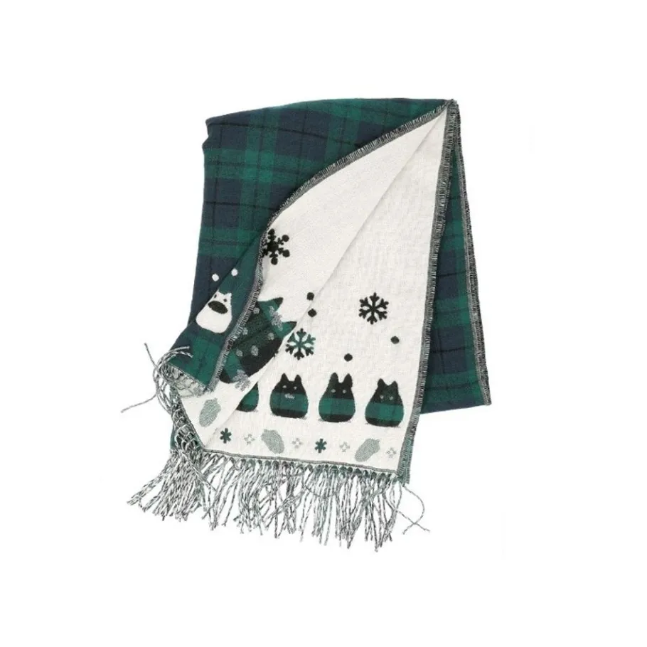 Maison Ghibli Stole With Button Totoro Check Pattern - My Neighbor Tororo Discount