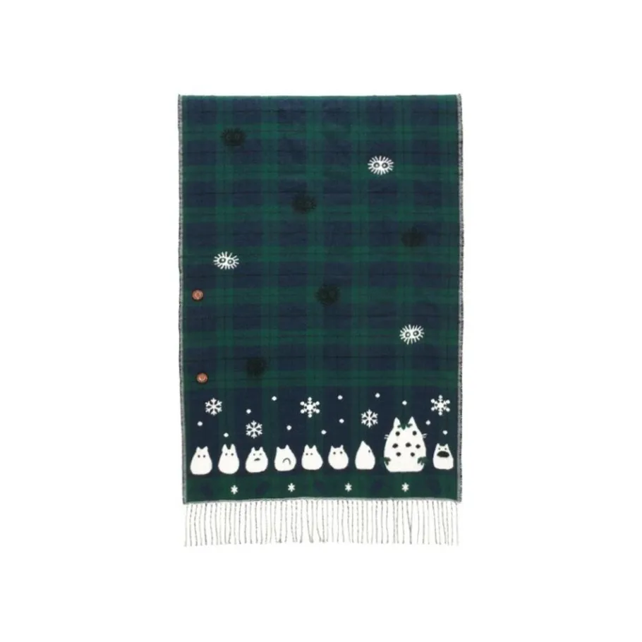 Maison Ghibli Stole With Button Totoro Check Pattern - My Neighbor Tororo Discount