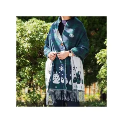 Maison Ghibli Stole With Button Totoro Check Pattern - My Neighbor Tororo Discount