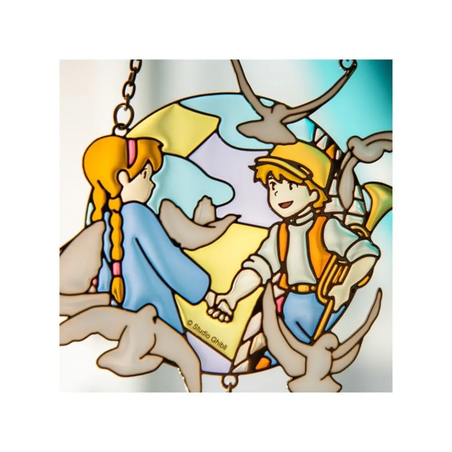 Maison Ghibli Sun Catcher Stained Glass Sheeta & Pazu - Castle In The Sky New