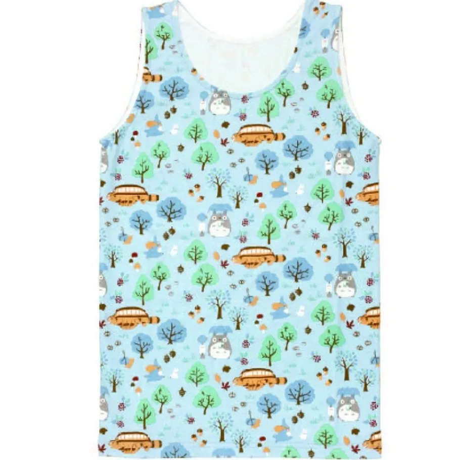 Maison Ghibli Tank Top With Totoro Light Blue Image (Woman) - My Neighbor Totoro Hot