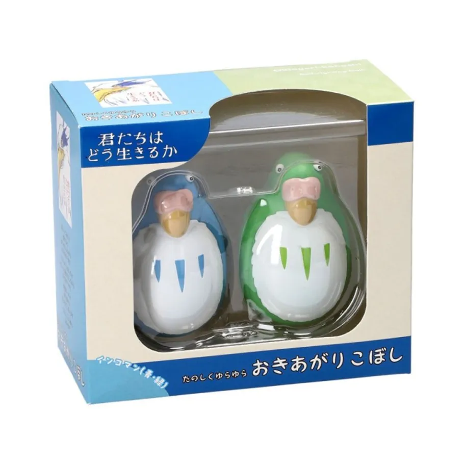 Maison Ghibli Two Pack Roly-Poly Figurines Blue & Green Parakeet - The Boy And The New