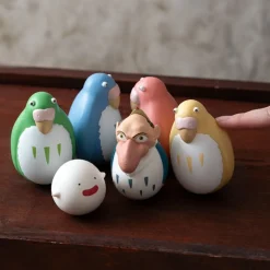 Maison Ghibli Two Pack Roly-Poly Figurines Heron & Warawara - The Boy And The Heron Clearance