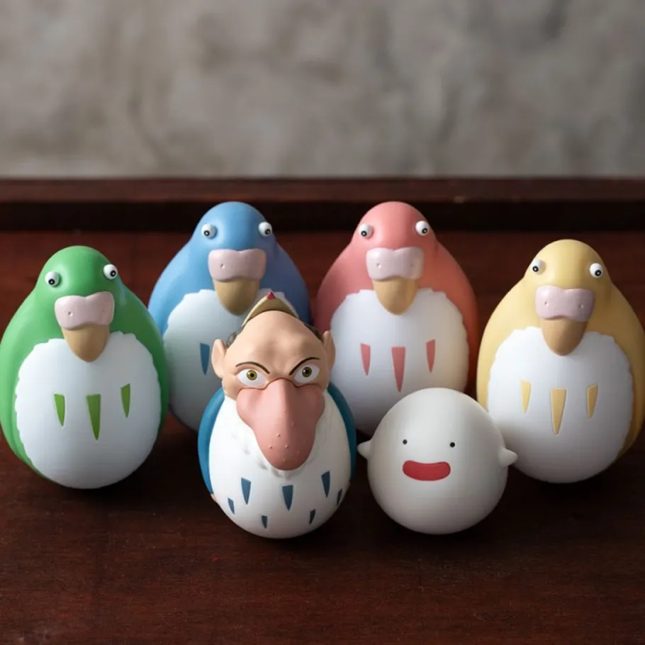 Maison Ghibli Two Pack Roly-Poly Figurines Heron & Warawara - The Boy And The Heron Clearance