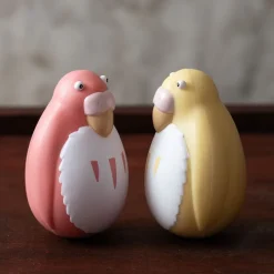 Maison Ghibli Two Pack Roly-Poly Figurines Red & Yellow Parakeet - The Boy And The Sale