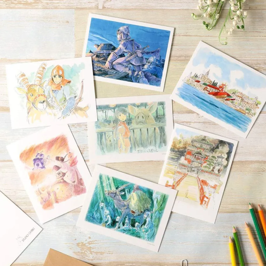 Maison Ghibli Watercolour Greeting Cards 24 X 15,8 Cm Ashitaka In The Forest - Prin Clearance