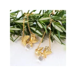 Maison Ghibli White Totoro Clip Earrings Jewel Hidden In A Leaf - My Neighbor Totoro New