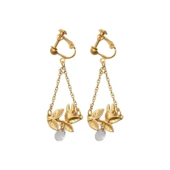 Maison Ghibli White Totoro Clip Earrings Jewel Hidden In A Leaf - My Neighbor Totoro New
